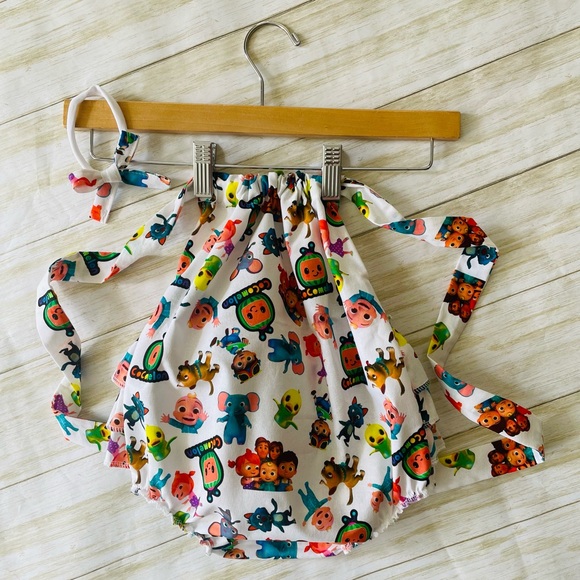 NEW Cocomelon ruffle romper & headband set  12/18 - Picture 2 of 5